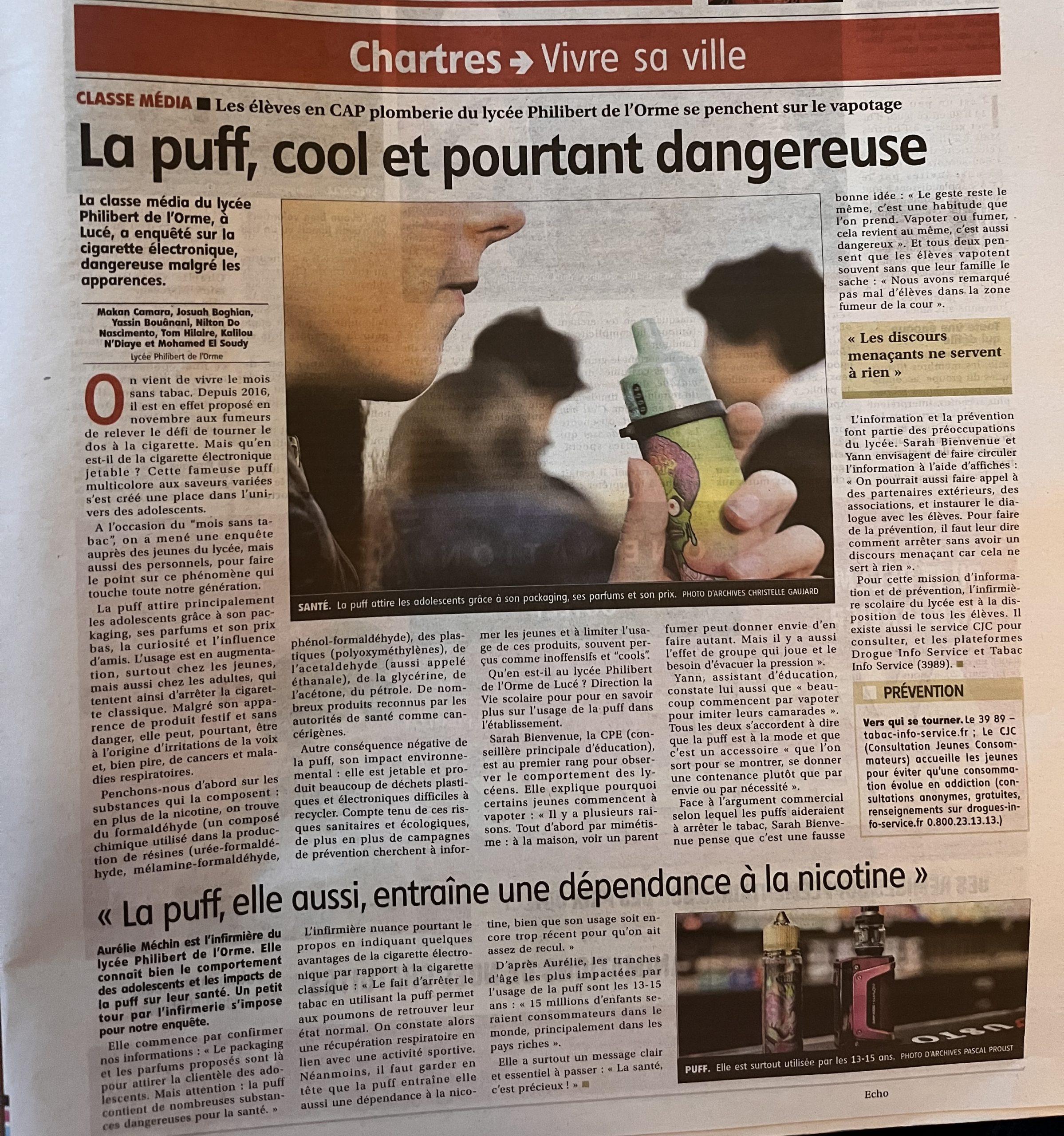 article des élèves de la classe média